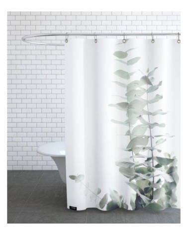 Rideau de douche en polyester en blanc & vert 150x200