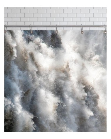 Rideau de douche en polyester en blanc 150x200