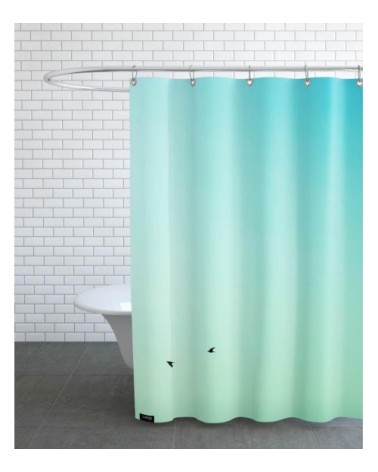 Rideau de douche en polyester en turquoise & vert 150x200