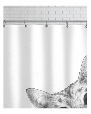 Rideau de douche en polyester en gris 150x200