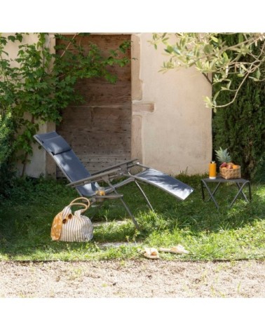 Fauteuil relax zéro gravité en acier gris l85xl71xh114