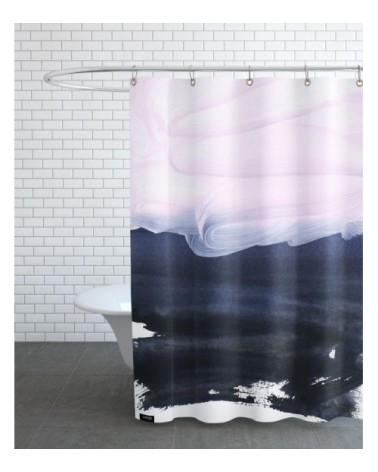 Rideau de douche en polyester en bleu & rose 150x200