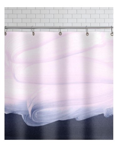 Rideau de douche en polyester en bleu & rose 150x200