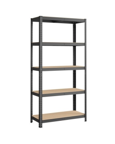Étagère de rangement à 5 niveaux charge 875 kg 40 x 90 x 180 cm gris