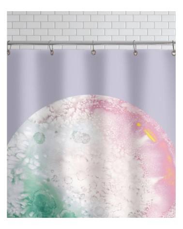 Rideau de douche en polyester en gris & rose 150x200