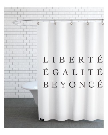 Rideau de douche en polyester en blanc & noir 150x200