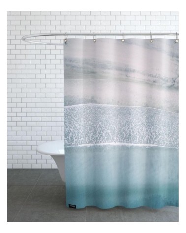 Rideau de douche en polyester en bleu 150x200