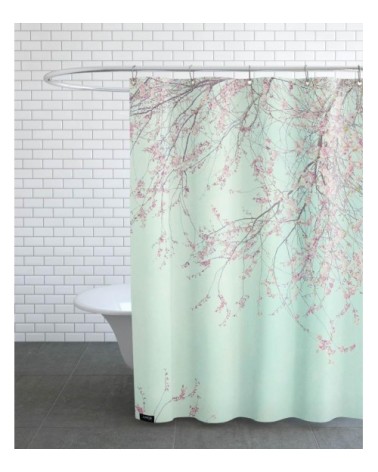 Rideau de douche en polyester en rose & turquoise 150x200