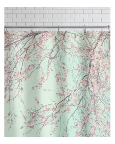 Rideau de douche en polyester en rose & turquoise 150x200