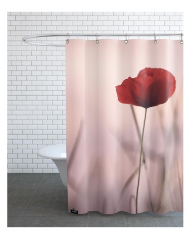 Rideau de douche en polyester en noir & rose 150x200