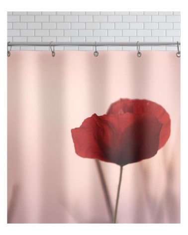 Rideau de douche en polyester en noir & rose 150x200