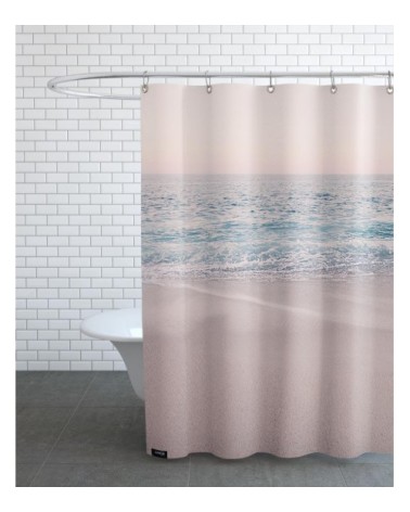 Rideau de douche en polyester en bleu & rose 150x200