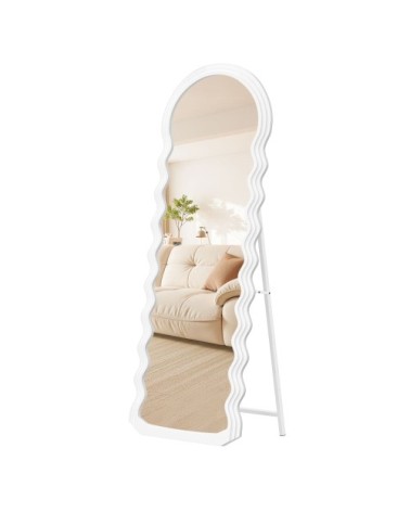 Miroir sur pied 160 x 50 cm cadre en mdf blanc