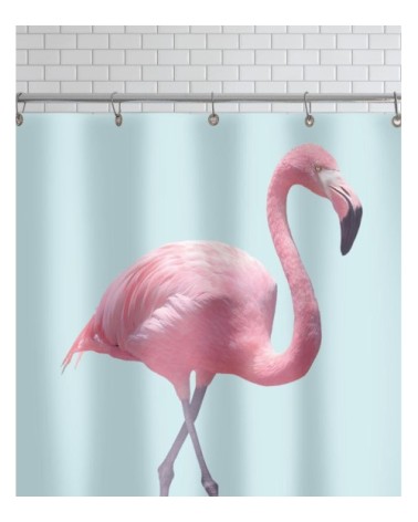 Rideau de douche en polyester en bleu & rose 150x200