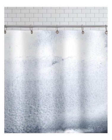 Rideau de douche en polyester en blanc & bleu 150x200