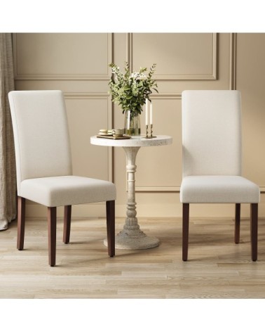 Lot de 2 chaises de salle à manger 58 x 48 x 100 cm blanc crème