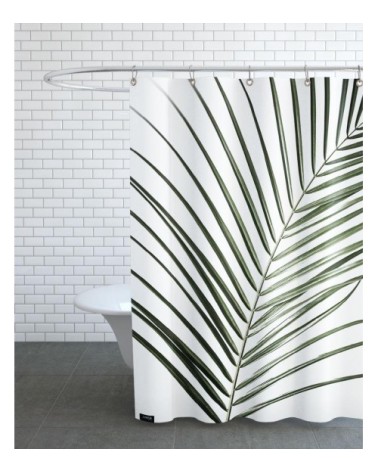 Rideau de douche en polyester en blanc & vert 150x200