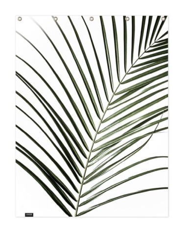 Rideau de douche en polyester en blanc & vert 150x200