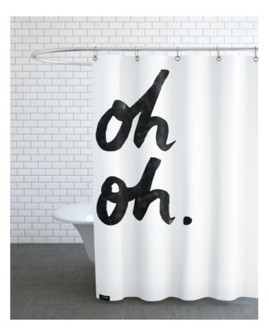 Rideau de douche en polyester en blanc & noir 150x200