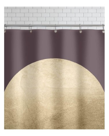 Rideau de douche en polyester en gris & marron 150x200