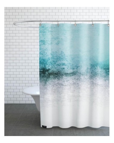 Rideau de douche en polyester en bleu & vert 150x200