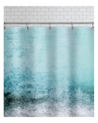 Rideau de douche en polyester en bleu & vert 150x200