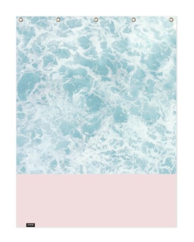 Rideau de douche en polyester en bleu & rose 150x200