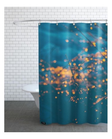 Rideau de douche en polyester en bleu &  150x200