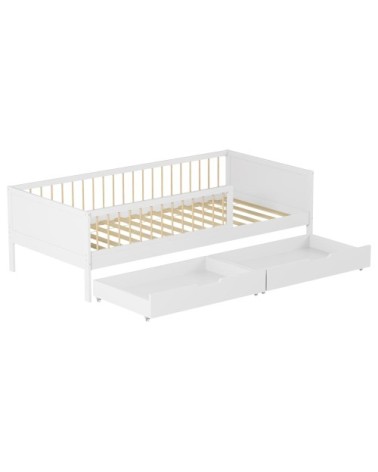 Lit pour enfant avec tiroirs 190x90cm blanc bois