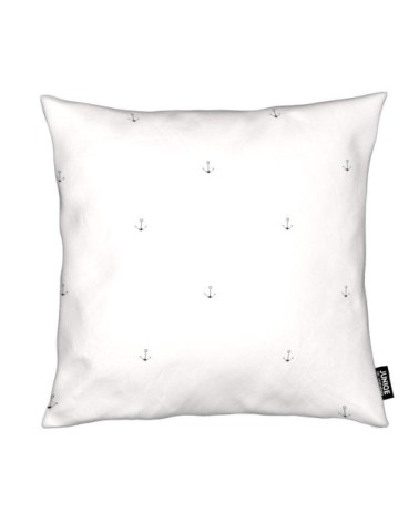 Coussin en microfibre en blanc ivoire & gris 30x30