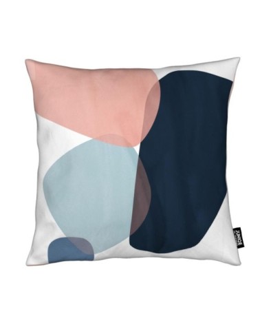 Coussin en microfibre en bleu & gris 50x50
