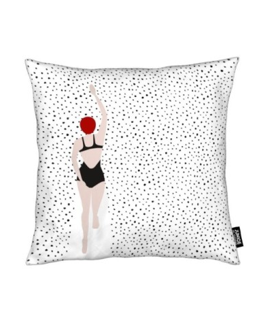 Coussin en microfibre en blanc & bleu 40x40