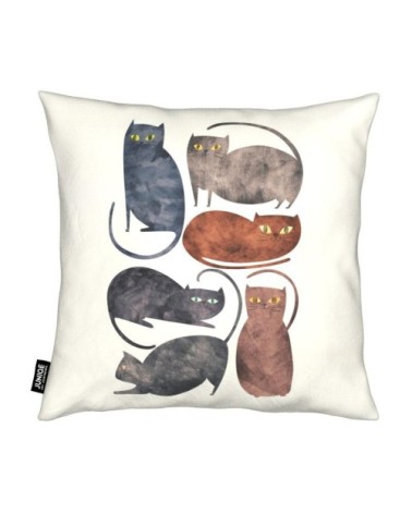 Coussin en microfibre en blanc ivoire & gris 30x30