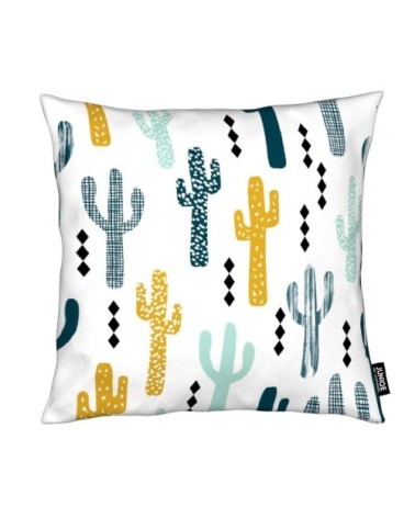 Coussin en microfibre en jaune & vert 40x40