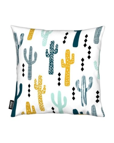 Coussin en microfibre en jaune & vert 40x40