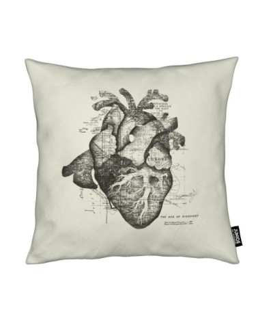 Coussin en microfibre en blanc & gris 40x40