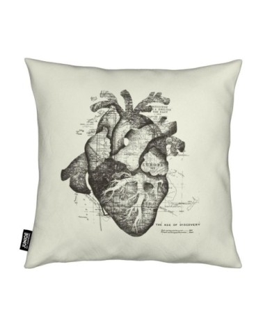 Coussin en microfibre en blanc & gris 40x40