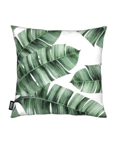 Coussin en microfibre en blanc & vert 40x40