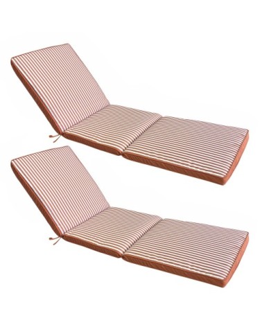 Lot de 2 coussins pour bain de soleil 186 x 53 cm polyester argile