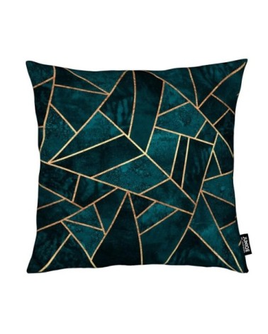 Coussin en microfibre en turquoise & vert 40x40
