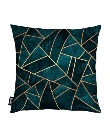 Coussin en microfibre en turquoise & vert 40x40