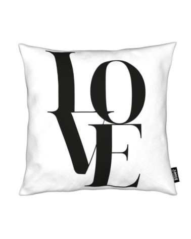 Coussin en microfibre en blanc & noir 50x50