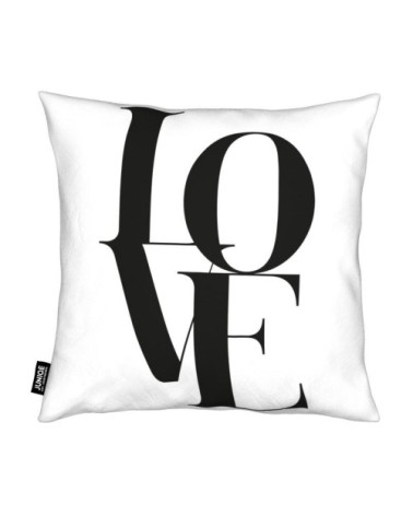 Coussin en microfibre en blanc & noir 50x50