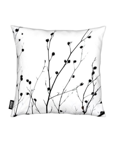 Coussin en microfibre en blanc & noir 40x40