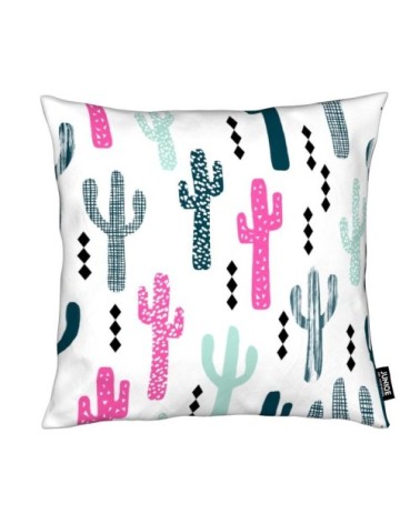 Coussin en microfibre en rose & vert 40x40