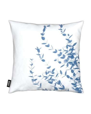 Coussin en microfibre en blanc & bleu 40x40