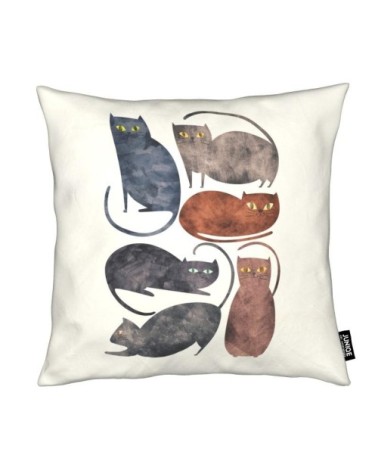 Coussin en microfibre en blanc ivoire & gris 40x40