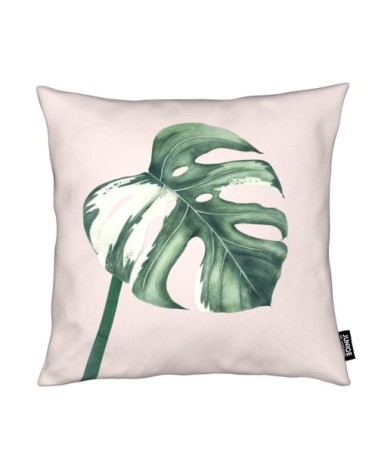 Coussin en microfibre en blanc & vert 40x40