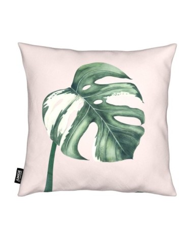 Coussin en microfibre en blanc & vert 40x40