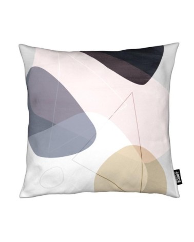 Coussin en microfibre en gris & noir 50x50